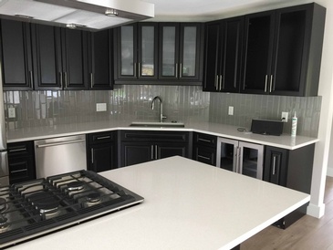 White Granite Kitchen Countertop Installation Coquitlam by DMC Surfaces Outlet