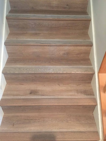 Hardwood Staircase Installation Langley by DMC Surfaces Outlet
