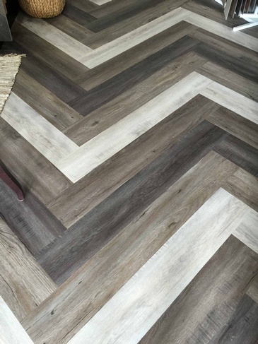 Modern Chevron Hardwood Flooring Langley by DMC Surfaces Outlet