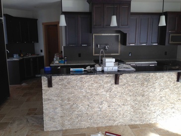 Natural Stone Installation in Kitchen Installation by DMC Surfaces Outlet