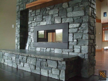 Luxurious Natural Stone Hearth Installation by DMC Surfaces Outlet