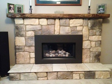 Natural Stone Tiles for Fireplace Hearth Installation by DMC Surfaces Outlet