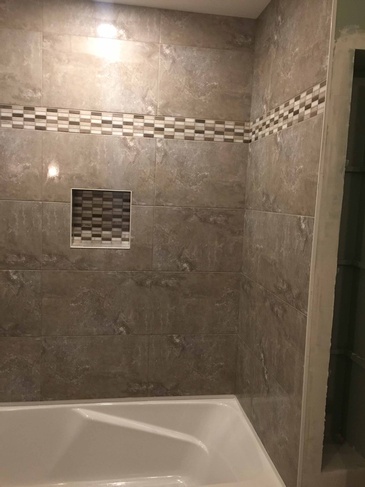 Bathroom Backsplash Tiles Installation Maple Ridge by DMC Surfaces Outlet