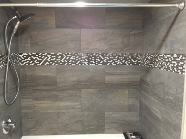 Natural Stone Bathroom Backsplash Tiles Installation Surrey by DMC Surfaces Outlet